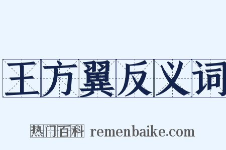 王方翼反义词是什么意思的图片